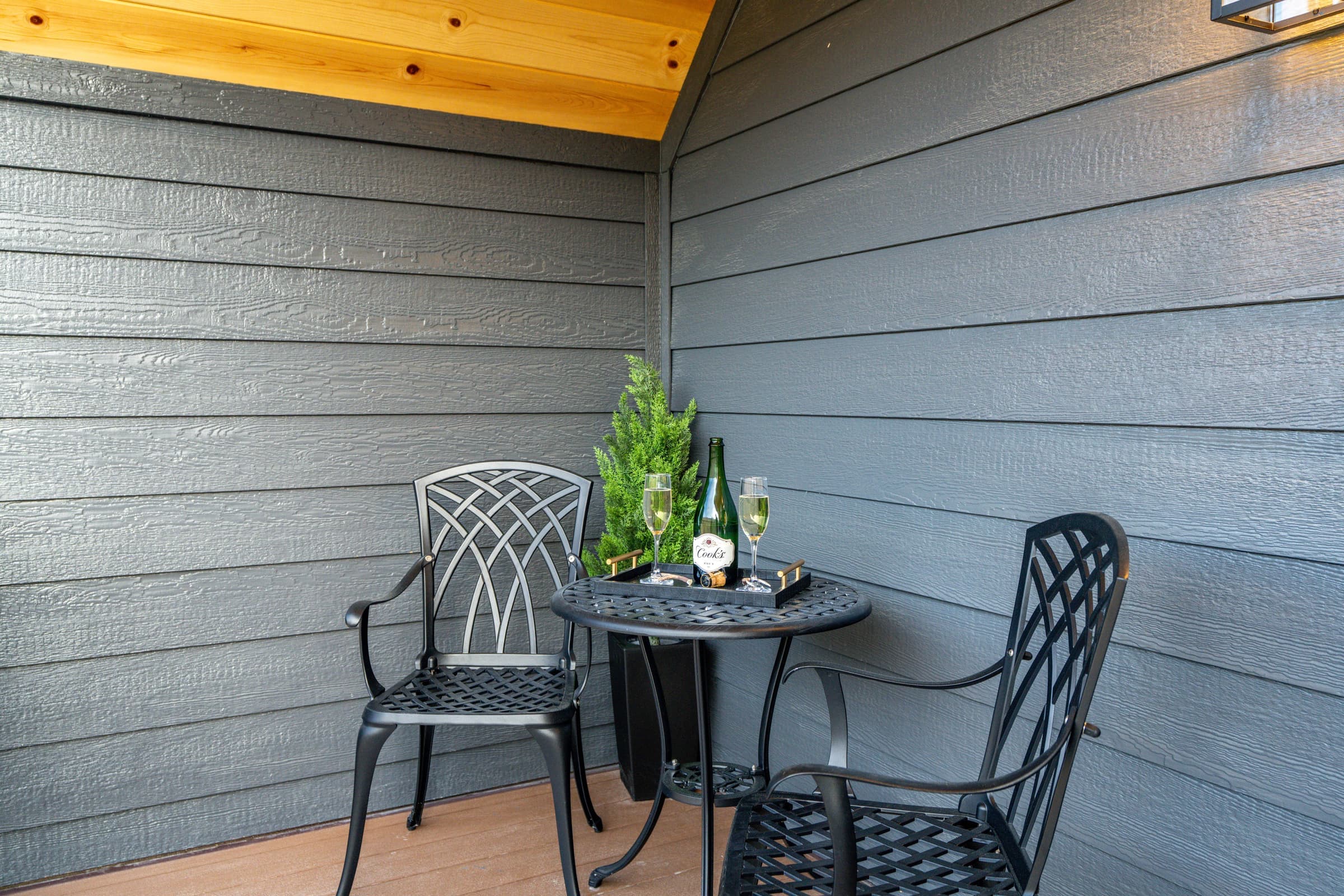 Private balcony bistro seating