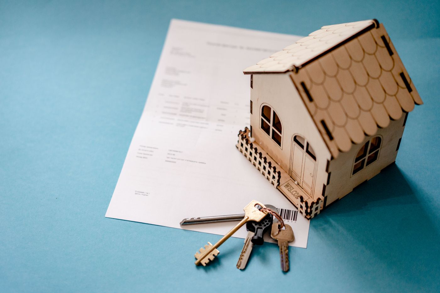 House keys with the closing paperwork