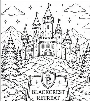 Coloring page — Blackcrest Retreat
