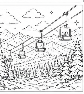 Coloring page — The Mountain Lift