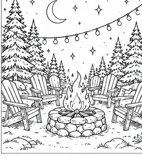 Coloring page — The Firepit