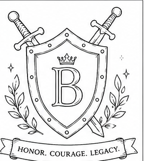 Coloring page — Honor. Courage. Legacy.